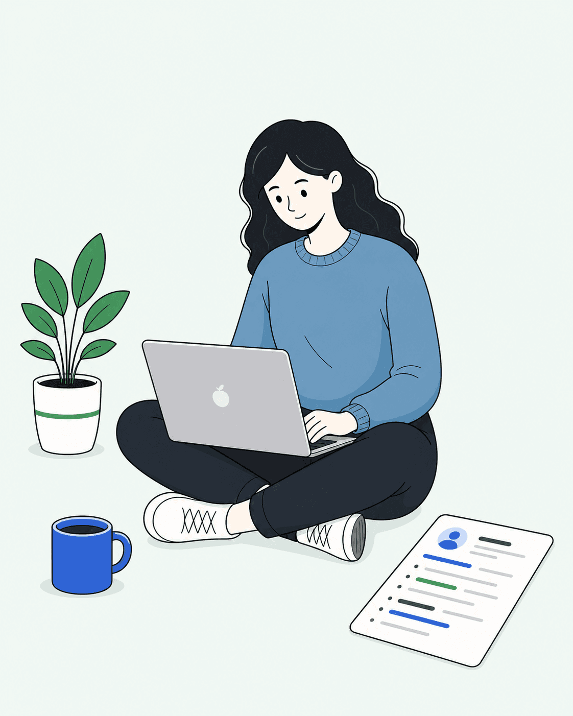 Resume building illustration