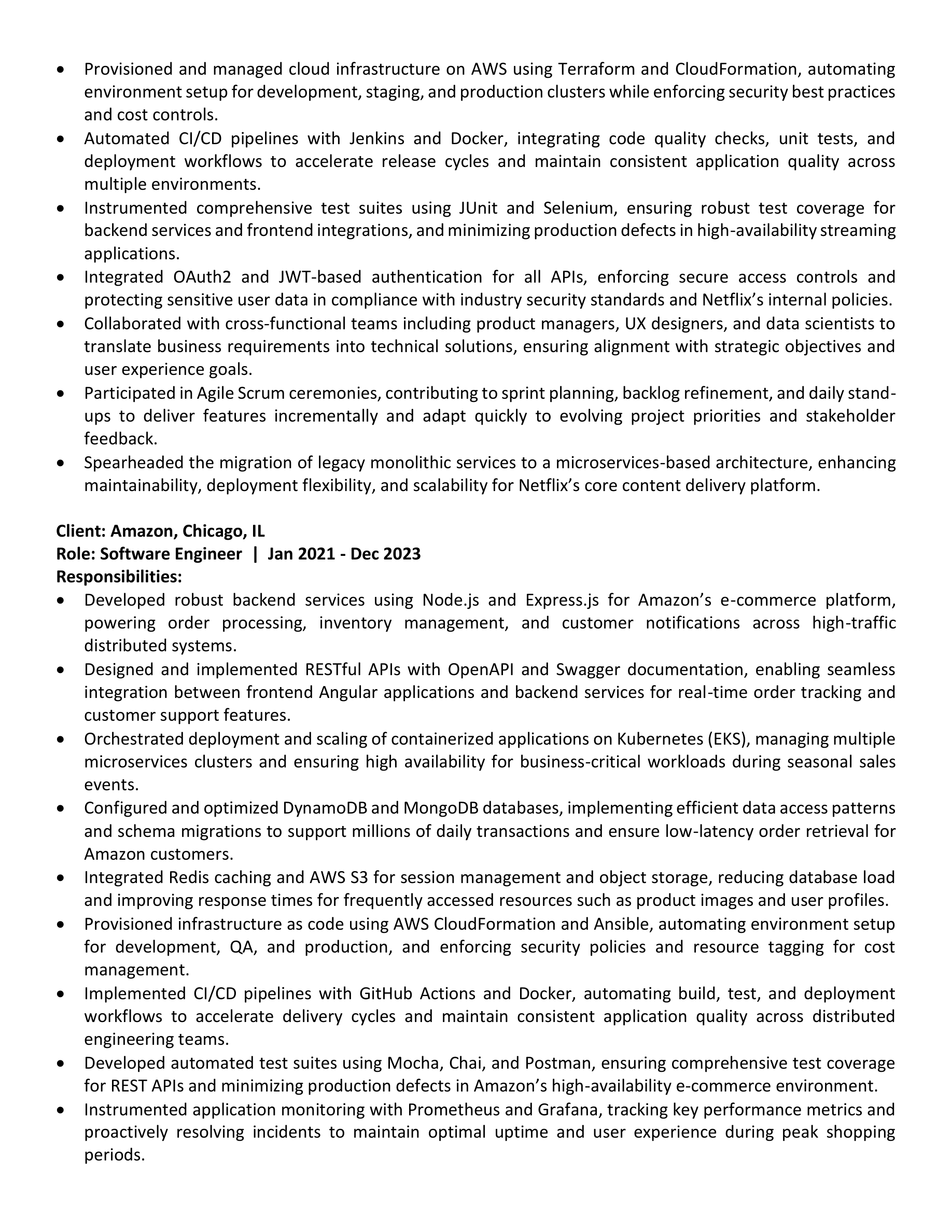 Corp to Corp resume template — page 3
